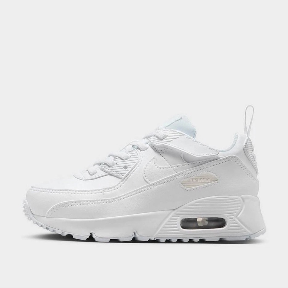 NIB Little Kid PS Nike Air Max 90 EasyOn White Metallic Silver HF6357 102